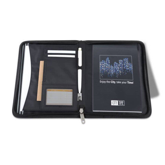 Portablocco City Time Professional A5 in eco-pelle - 20,5x25 cm - nero - 4850-N