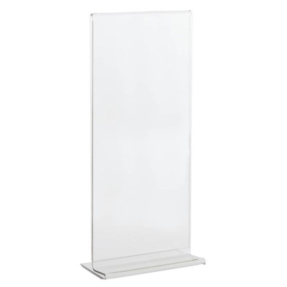 Portadepliant in PET Lebez con base a T formato 1/3 di A4 10x21cm - trasparente - 80993