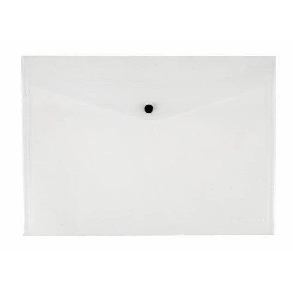 Portadocumenti con bottone Q-Connect A4+ ppl trasparente KF01244