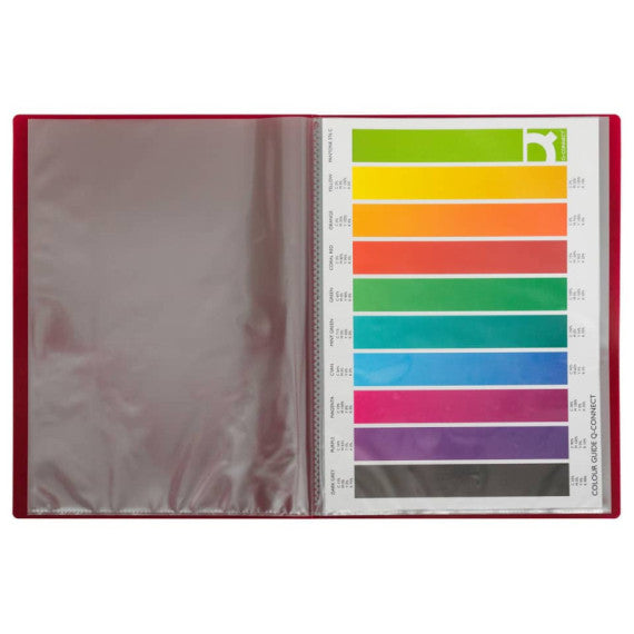 Portalistini in polipropilene con 40 tasche Q-Connect formato A4 - rosso opaco - KF01258