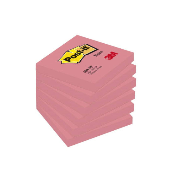 Post-it 3M formato 76x76 mm - confezione da 6 blocchetti rosa fenicottero - 654-PNK