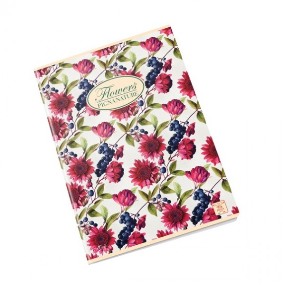 Quaderno Nature Flowers - A5 - 5 mm - 42 fogli - 80 gr - Pigna