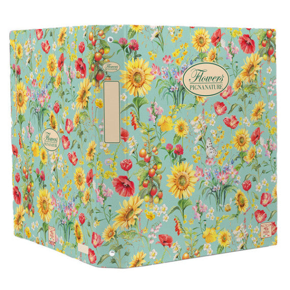 Raccoglitore Nature Flowers - 4 anelli - diametro 30 mm - 18,5 x 22 cm - Pigna