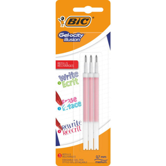 Refill BIC Gelocity Illusion Blister 0,7 mm rosso Conf. 3 pezzi - 944023