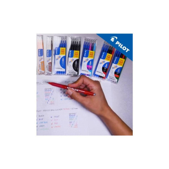 Refill penne a sfera Pilot Frixion Ball e Clicker 0,7 mm rosa Set 3 pezzi - 006648