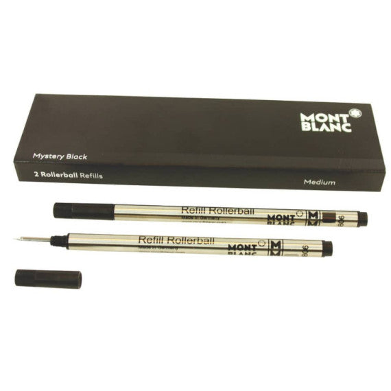 Refill per penne roller Montblanc punta media - nero - conf. 2 pezzi - MB128231