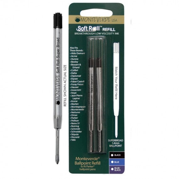 Refill per sfera Parker - punta large - blu - Monteverde - conf. 2 pezzi