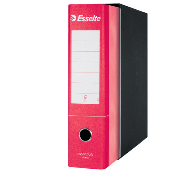 Registratore Essentials G75 - dorso 8 cm - protocollo 23x33 cm - rosso - Esselte