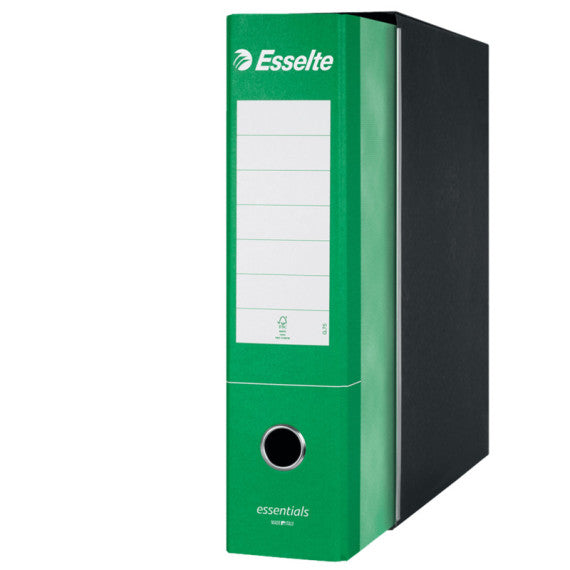 Registratore Essentials G75 - dorso 8 cm - protocollo 23x33 cm - verde - Esselte