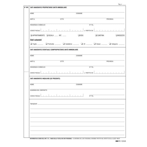 Registro anagrafica condominiale - 297 x 210mm - 48 fogli - Edipro