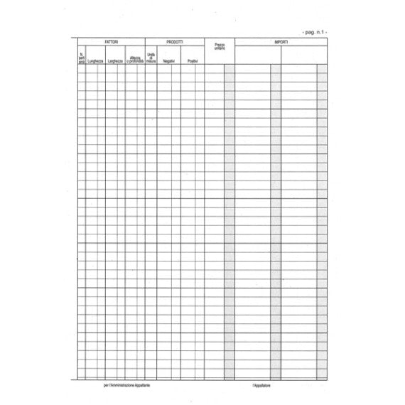 Registro contabilità dei lavori - 31 x 21cm - 47pg - numerate - Edipro
