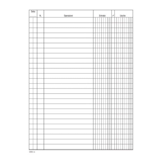 Registro entrate-uscite Data Ufficio 100 pagine - 24x17 cm DU133110000