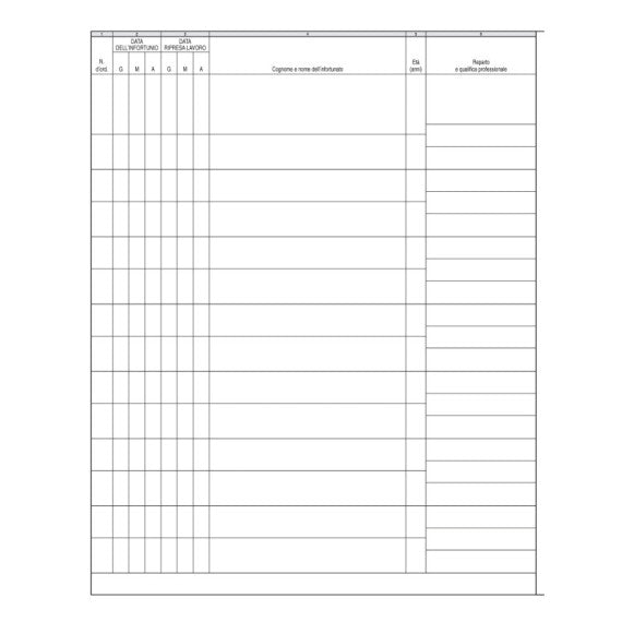 Registro infortuni - 31 x 24,5cm - 15 pagine - Edipro