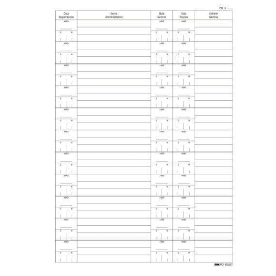 Registro nomina/revoca amministratore - 297 x 210mm - 16 fogli - Edipro