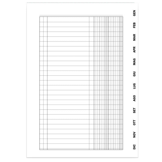Registro scadenziario spiralato Gennaio/Dicembre - 10 pagine per mese - 24 x 17 cm - 2016N1363 - Data Ufficio
