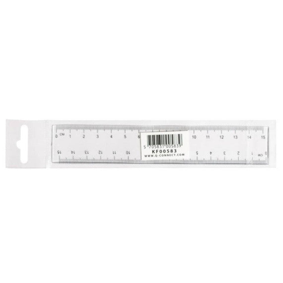 Righello Q-Connect trasparente 15 cm KF00583