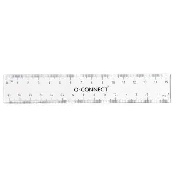 Righello Q-Connect trasparente 15 cm KF00583