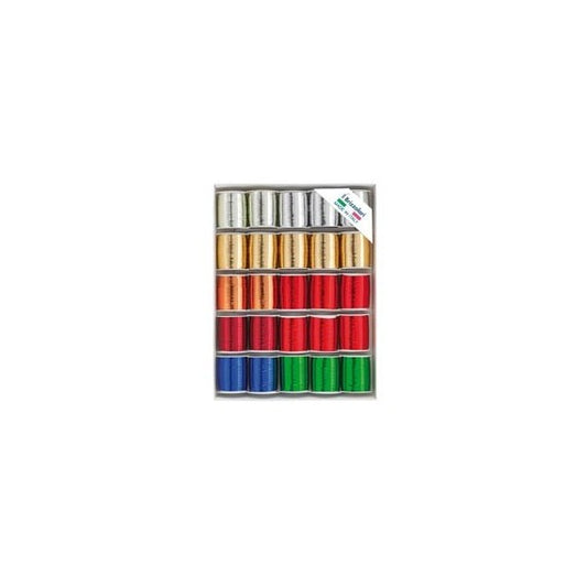 Rocche di nastro 6870 - colori assortiti metal - 10 mm x 10 mt - colori assortiti - Brizzolari - conf. 25 pezzi