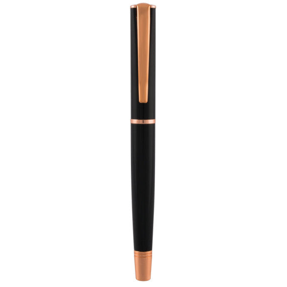 Roller Linea Impressa - punta M - nero/rosegold - Monteverde