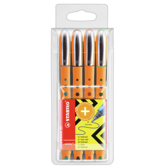 Roller Stabilo Worker 0,5 mm assortiti confezione da 4 - 2018/4