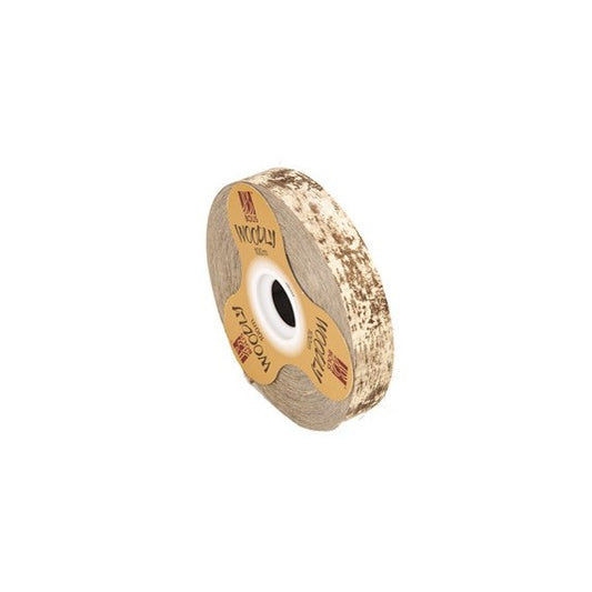 Rotolo nastro Woodly - corteccia/avorio - 24mm x 100mt - Bolis