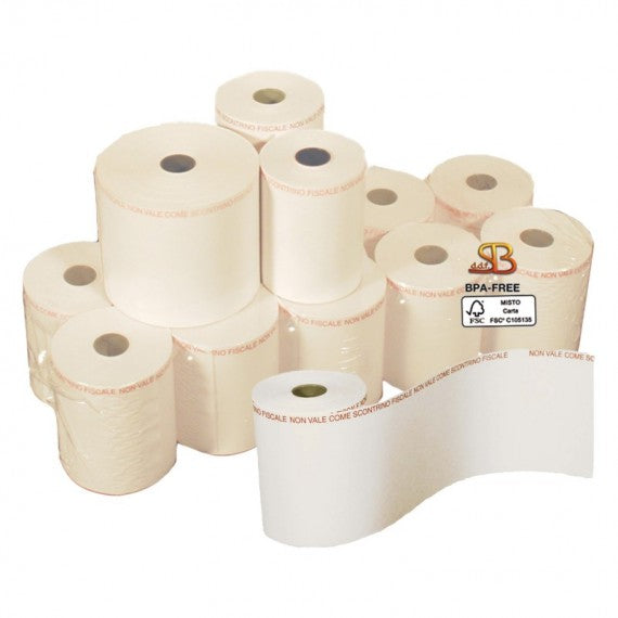 Rotolo per bilancia - 62,5 mm x 38 m - diametro esterno 82 mm - anima 25 mm - 112 gr - carta termica adesiva BPA free -