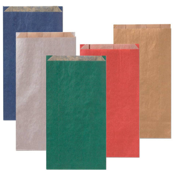 Sacchetti in carta Multicolor 14x28 + 5 cm conf. 100 pz Rex-Sadoch tinte unite scure assortite - MLC05DAR