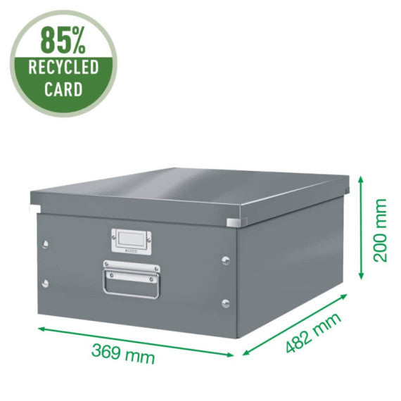 Scatola per archiviazione universale ''L'' Leitz CLICK & STORE bianco metallizzato 36,9x20x48,2 cm - 60450001