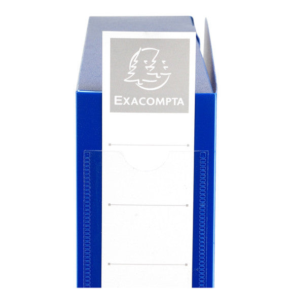 Scatola per archivio box - con bottone - 25x33 cm - dorso 6 cm - blu - Exacompta