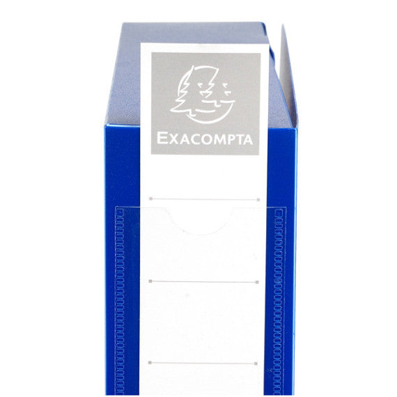 Scatola per archivio box - con bottone - 25x33 cm - dorso 6 cm - blu - Exacompta