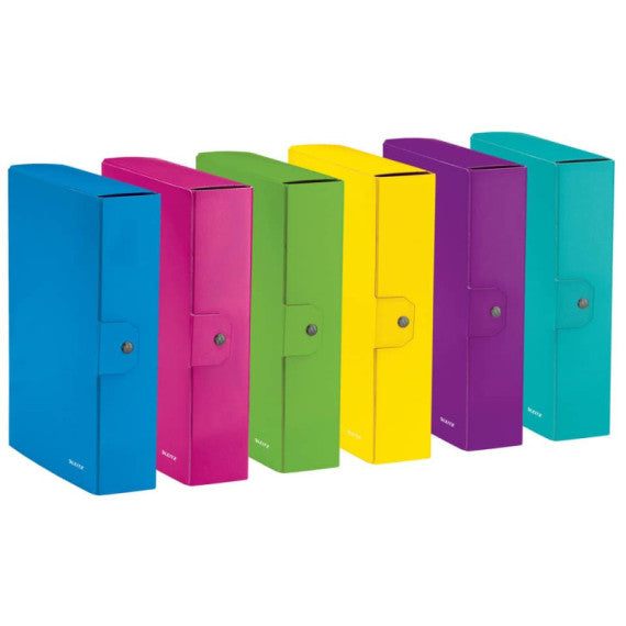 Scatola portaprogetti Leitz WOW in cartone - dorso 8 cm - formato 25x35 cm fucsia metallizzato - 39670023