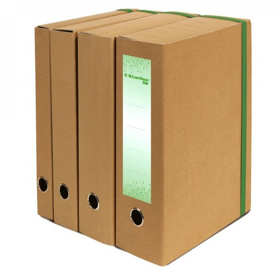 Scatola progetto con elastico - cartone FSC - dorso 6 cm - 25x35 cm - avana - Starline