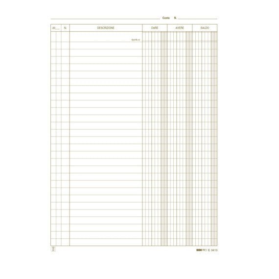 Schede dare/avere/saldo - 24 x 17 cm - verde - Edipro - conf. 100 pezzi