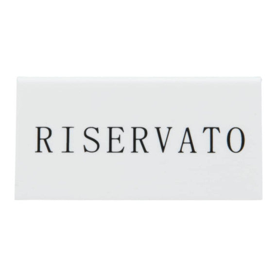 Segnaposto con scritto ''Riservato'' Securit® in acrilico rigido bianco set da 5 pezzi - TN-RES-IT-WT