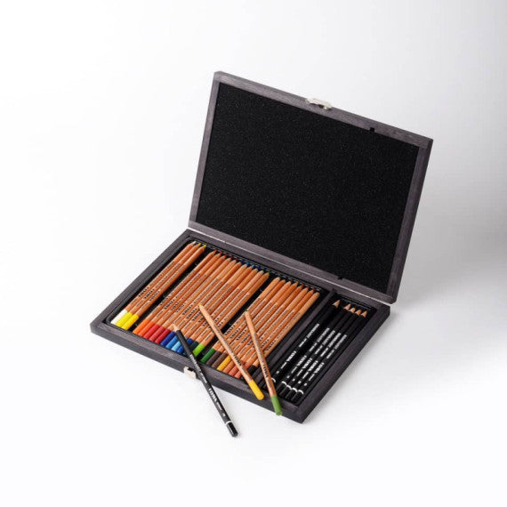 Set disegno Lyra Rembrandt Polycolor + Art Design cassetta in legno da 30 pezzi L2004002