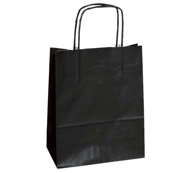 Shopper Twisted - maniglie cordino - 45 x 15 x 50 cm - carta kraft - nero - Mainetti Bags - conf. 25 pezzi