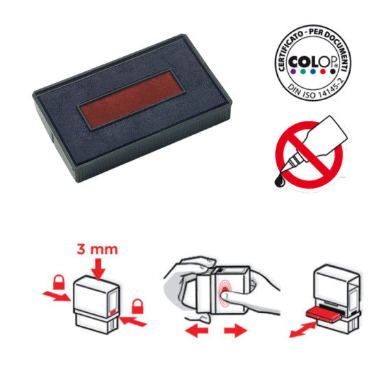 Tampone E/200/2 rosso-blu - in blister - Colop