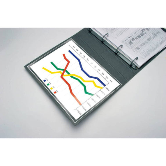Tasche adesive permanenti Q-Connect A4 trasparenti conf. da 5 - KF27053