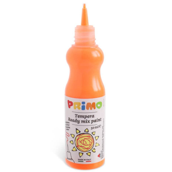 Tempera brillante Primo in bottiglia con becuccio 50 ml arancio fluo 2001BRF50250