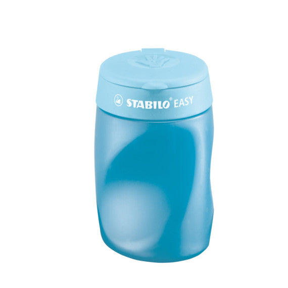 Temperamatite Easy con contenitore - 3 fori - ergonomico - blu - per destrimani - Stabilo