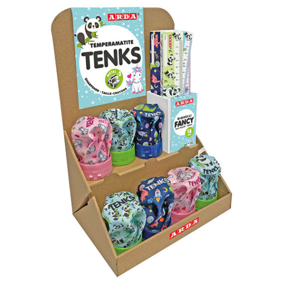 TemperamatiteTenks Fancy e Righe 16cm - colori assortiti - Arda - display Voilà 48 pezzi totali