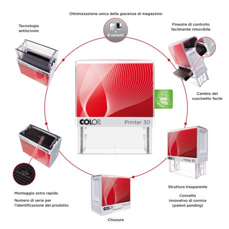 Timbro Colop 20 autoinchiostrante personalizzato misura 14X38mm Timbro personalizzabile max 4 righe alta qualità