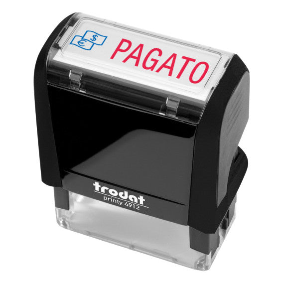 Timbro Printy 4912 Office Eco - autoinchiostrante - PAGATO - 47 x 18 mm - nero - Trodat
