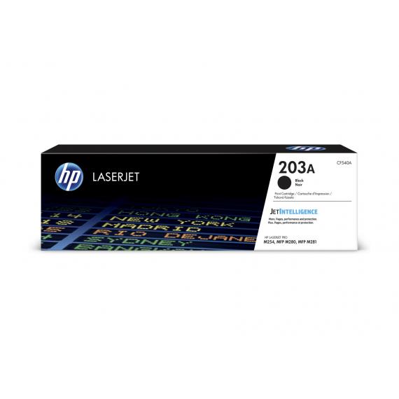 TONER ORIGINALE HP CF540A NERO PER HP LASERJET COLOR M280 M281 M254 203A CAPACITA 1.400 PAGINE