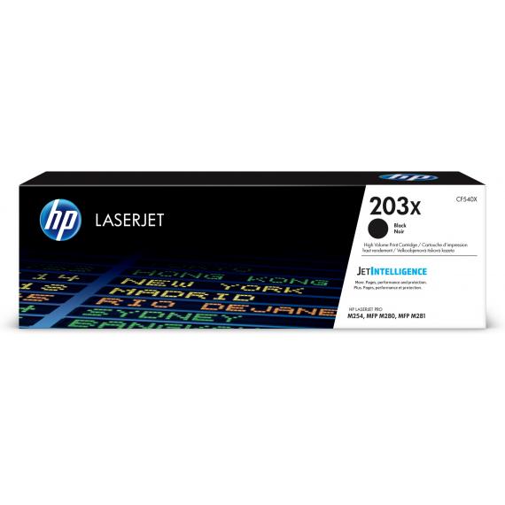 TONER ORIGINALE HP CF540X NERO 203X PER HP LASERJET COLOR M280 M281 M254 CAPACITA 3.200 PAGINE