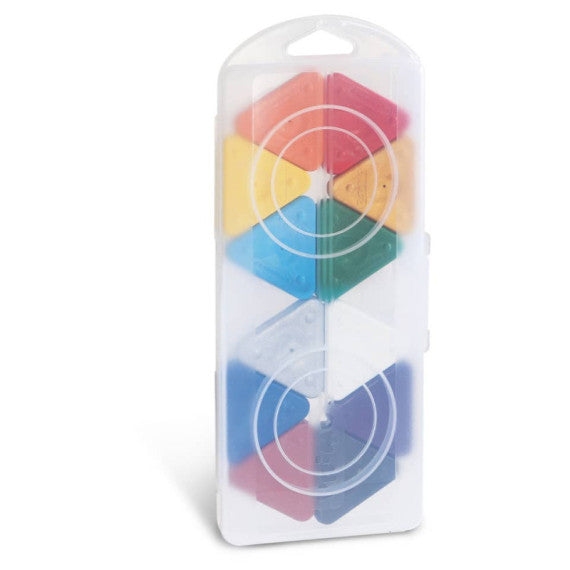 Triangoli di cera Primo 5 mm colori assortiti - conf. 6 pezzi - scatola in PP - 073TRI12AP