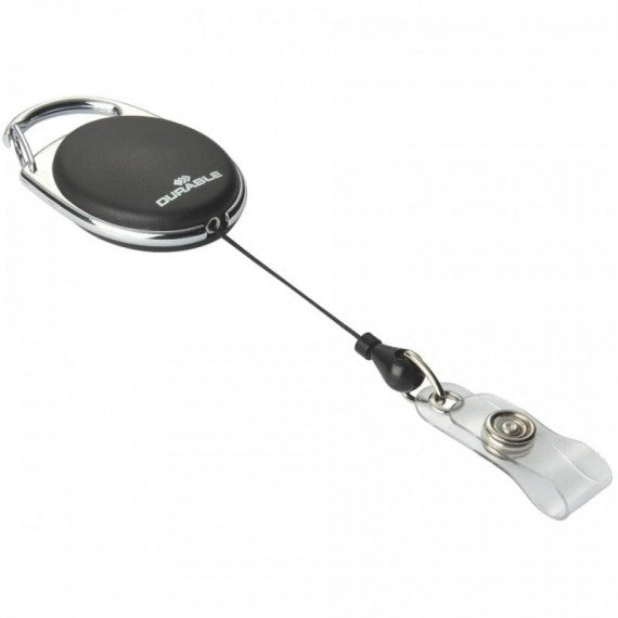 Accessori per portanomi e portabadge DURABLE chiocciole YO-YO ovali nero/metallo cromato  conf. 10 - 832401