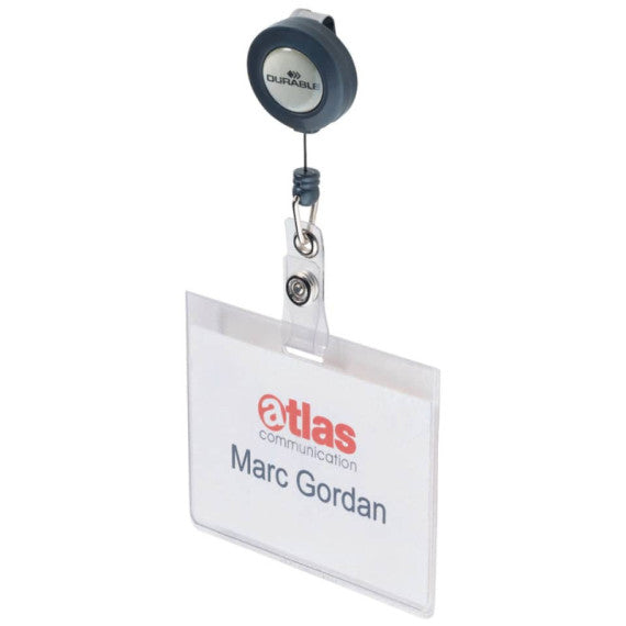 Accessori per portanomi e portabadge DURABLE chiocciole YO-YO rotonda in plastica  conf. 10 - 815258