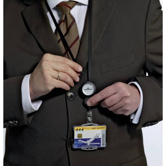 Accessori per portanomi e portabadge DURABLE chiocciole YO-YO rotonda in plastica  conf. 10 - 815258
