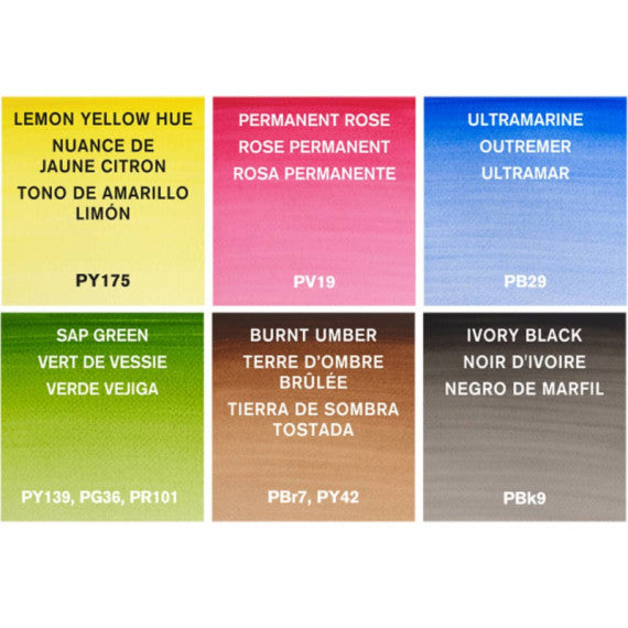 Acquarello fine Cotman in tubi da 8 ml - 6 colori assortiti - 0390635